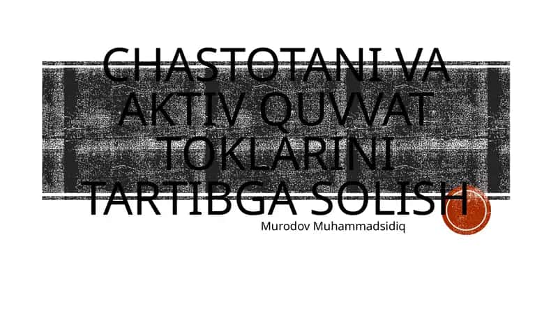 Chastotani va aktiv quvvat toklarini tartibga solish