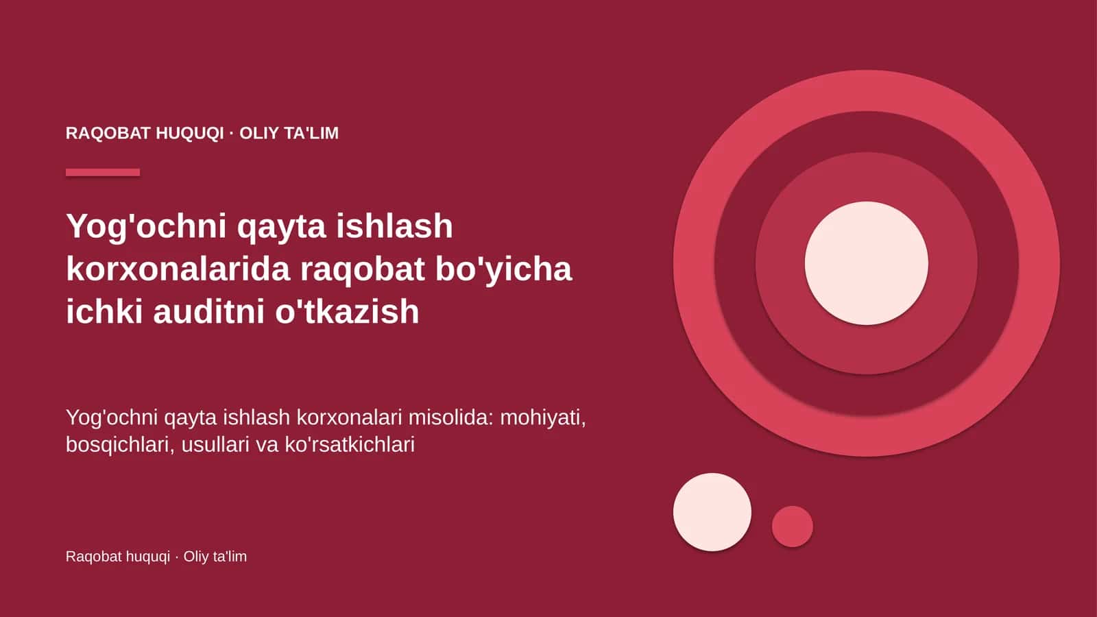 yog'ochni qayta ishlash korxonalarida raqobat bo'yicha ichki auditni o'tkazish 5532