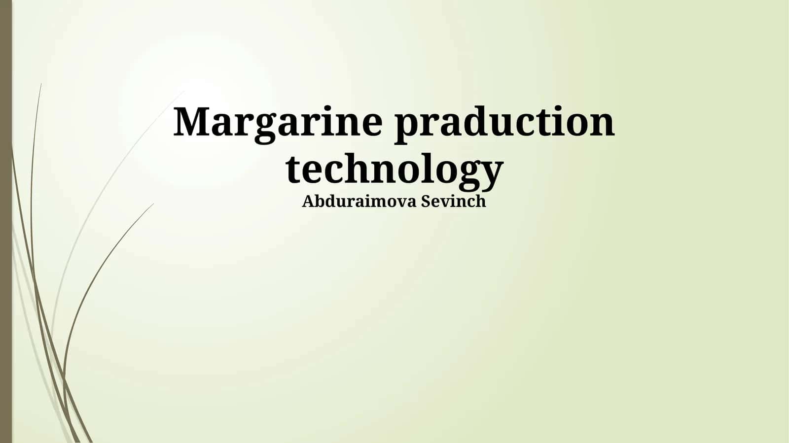 Margarine praduction technology