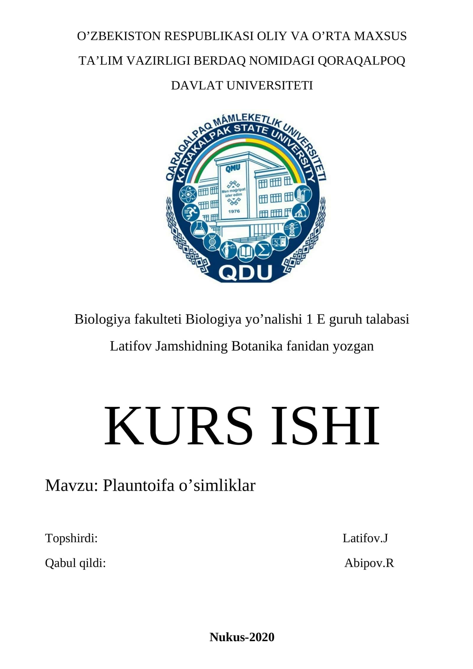 Plauntoifa o’simliklar