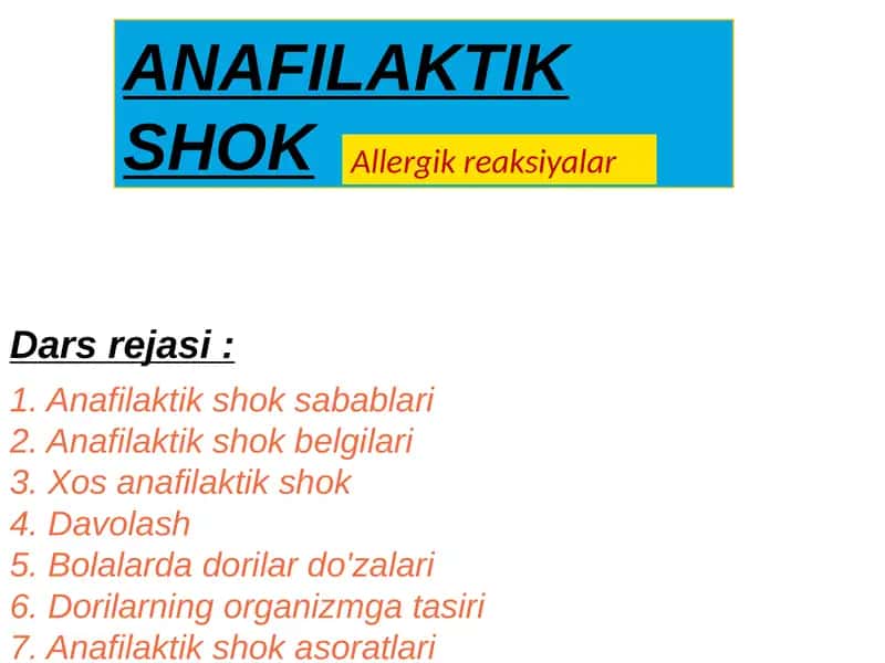 Anafilaktik Shok