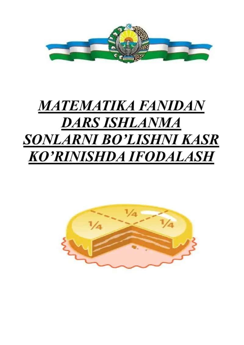 MATEMATIKA FANIDAN DARS ISHLANMA