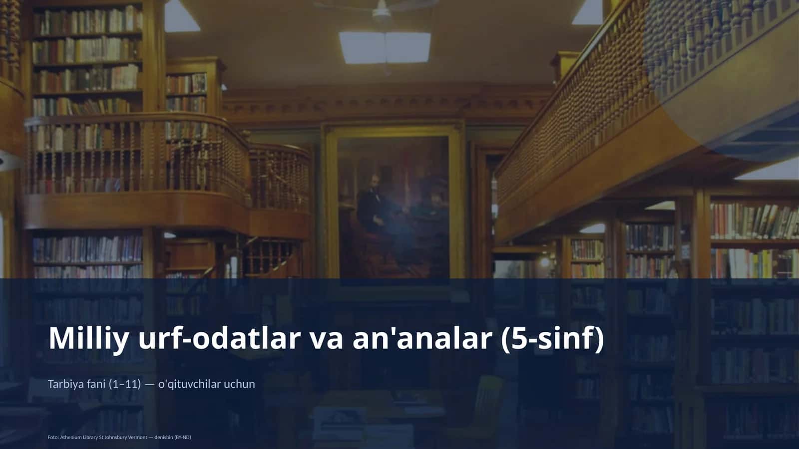 Milliy urf-odatlar va an'analar (5-sinf)