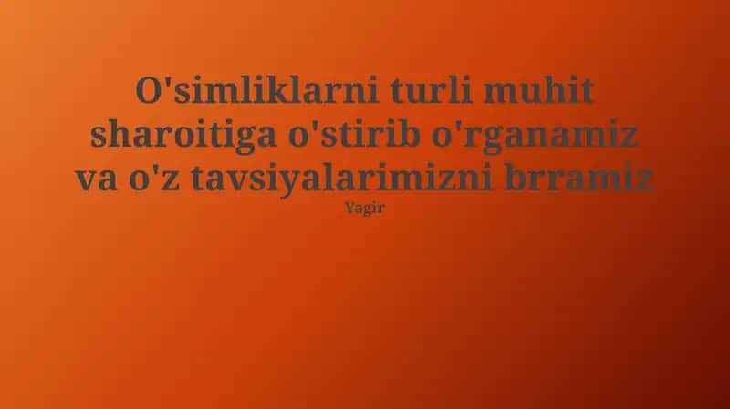 O'simliklarni O'rganish