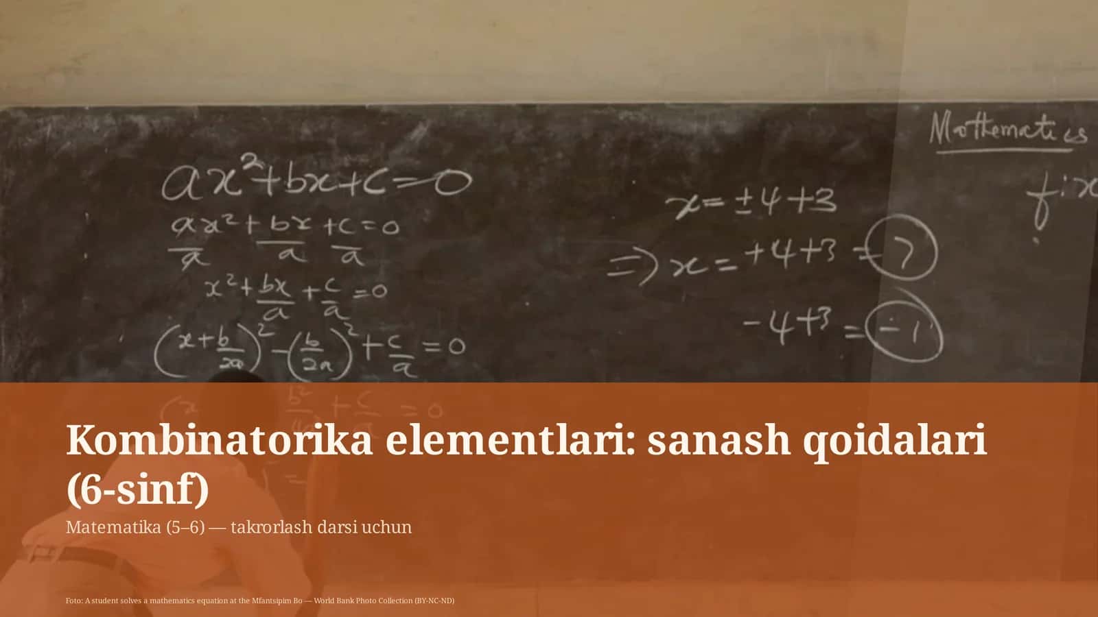 Kombinatorika elementlari: sanash qoidalari (6-sinf)
