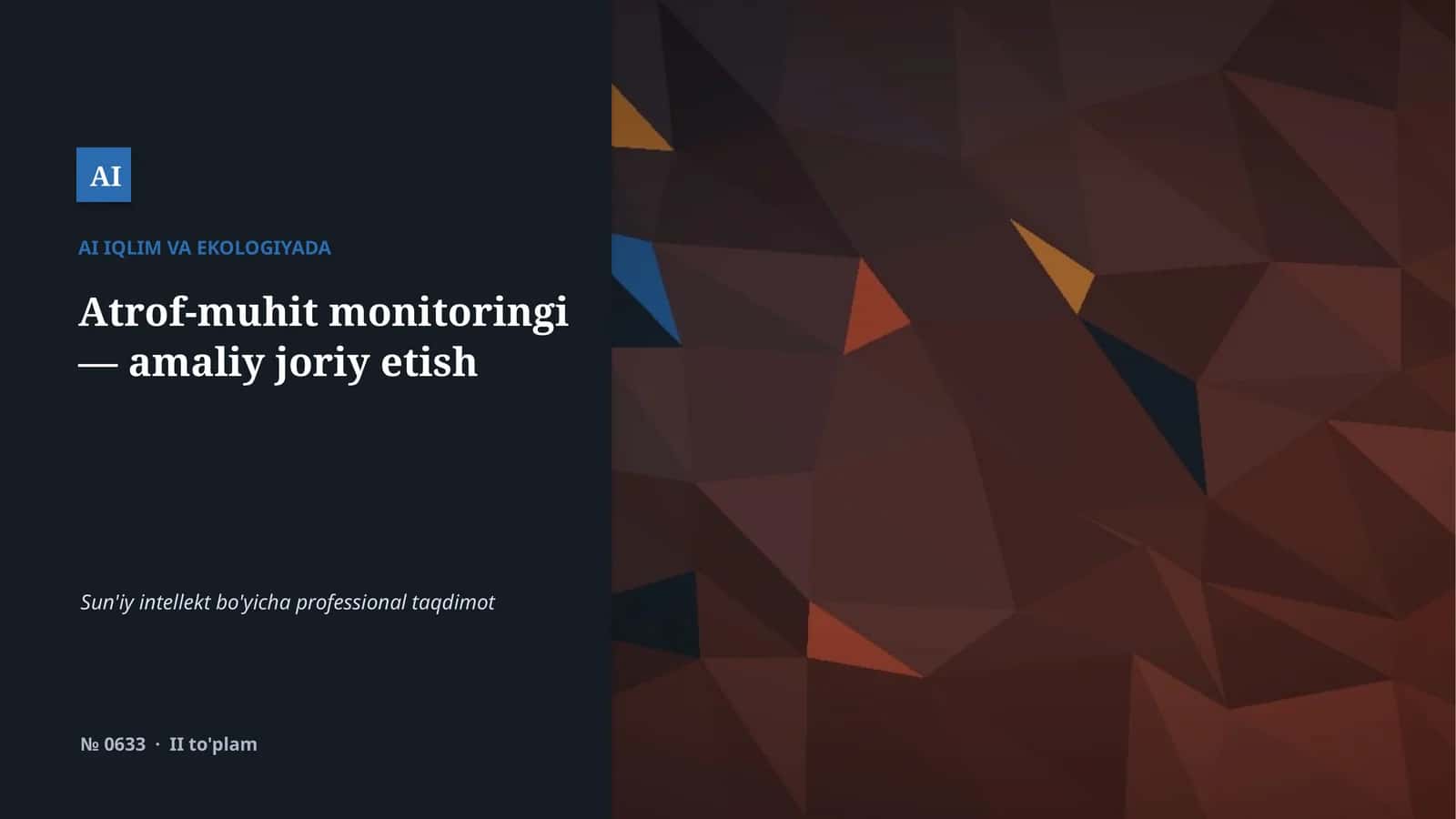 AI IQLIM VA EKOLOGIYADA