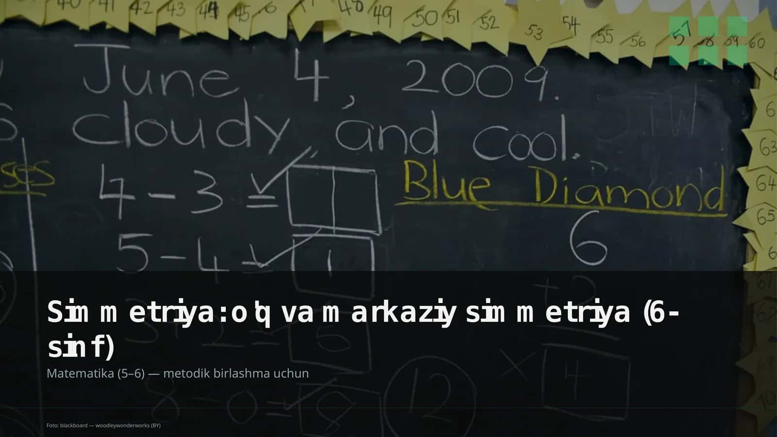Simmetriya: o'q va markaziy simmetriya (6-sinf)