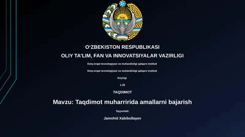 Taqdimot muharririda amallarni bajarish