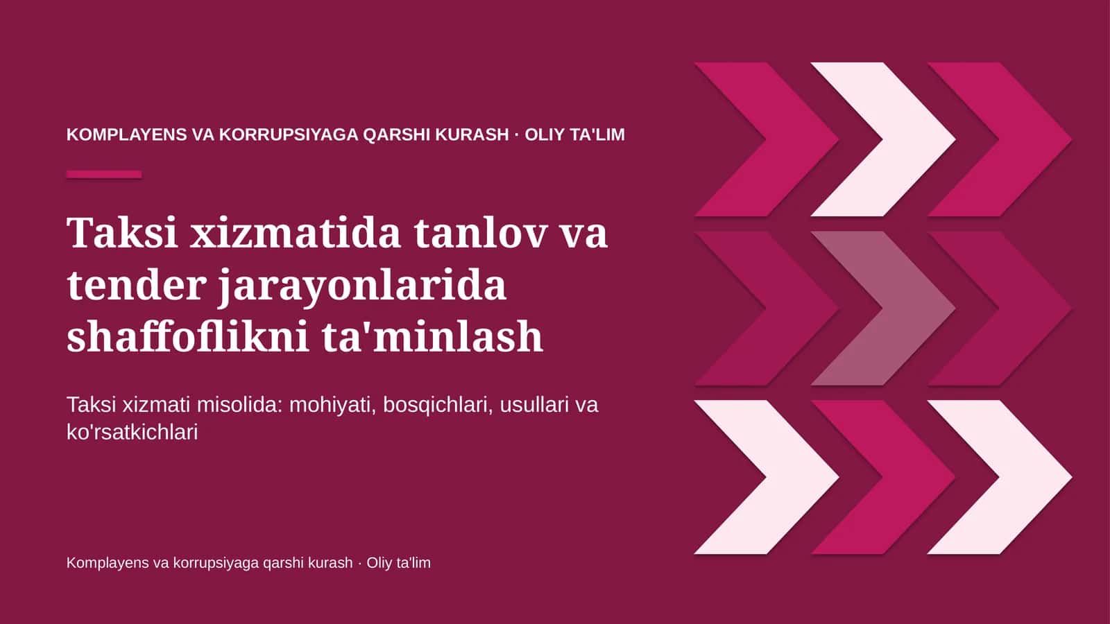 taksi xizmatida tanlov va tender jarayonlarida shaffoflikni ta'minlash 2719