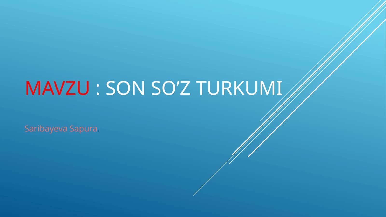 Son so‘z turkumi
