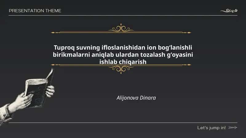 Tuproq suv ifloslanishidan ion bogʻlanishli birikmalarni aniqlash