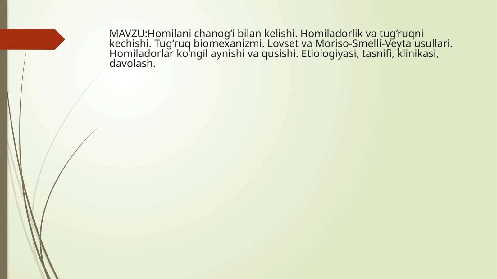 Homilanichanog‘ibilankelishi