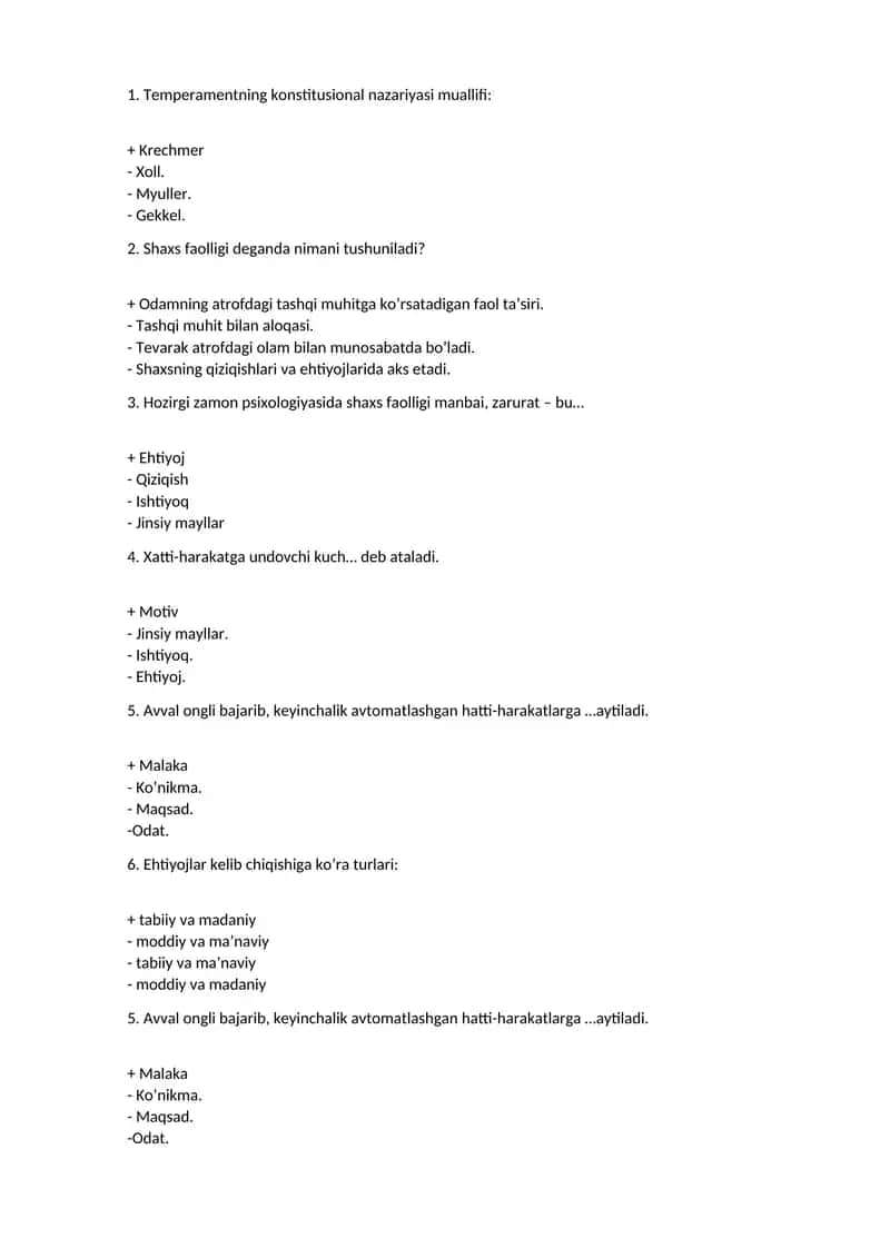 Psixologik testlar