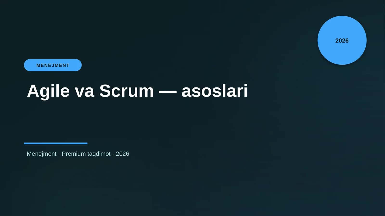 Agile va Scrum — asoslari