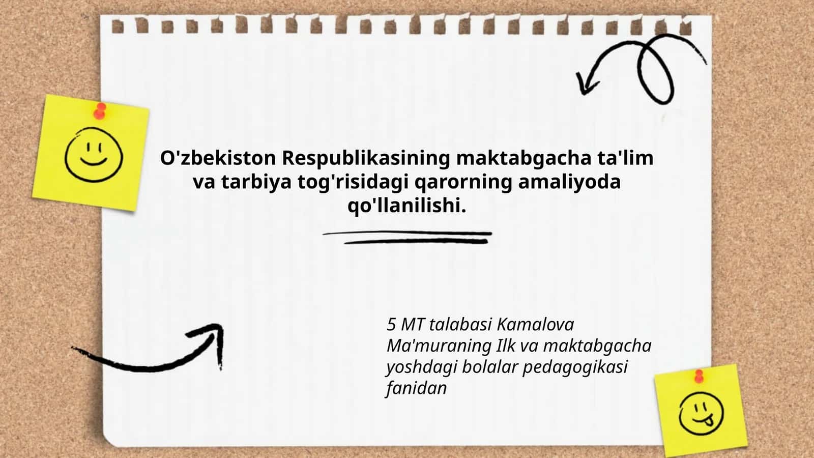 Ilk va maktabgacha yoshdagi bolalar pedagogikasi fanidan