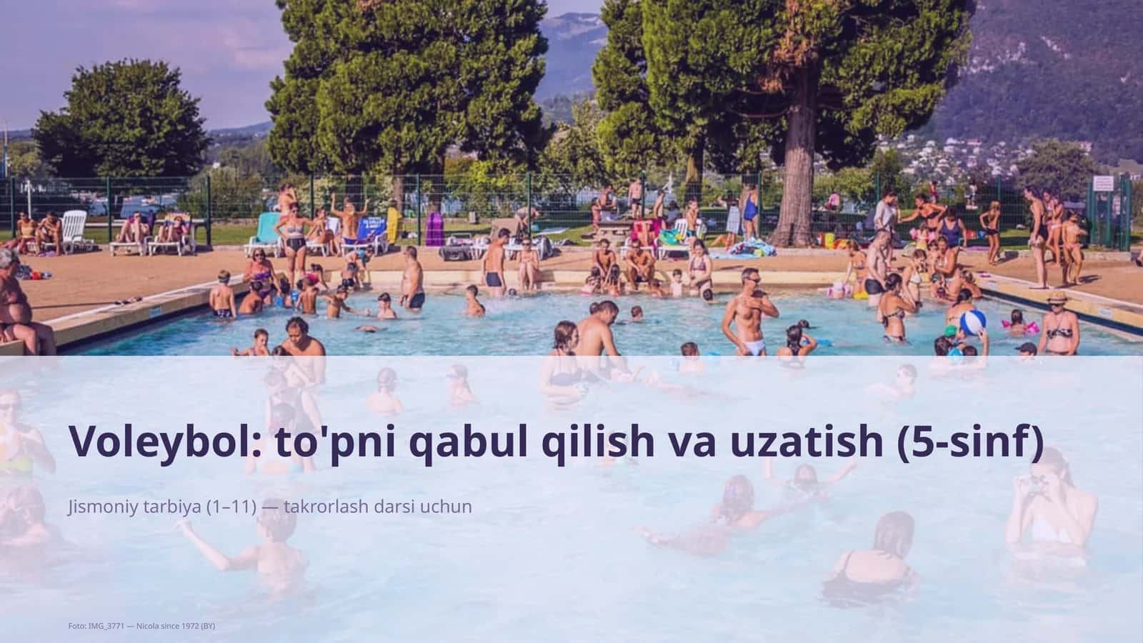 Voleybol: to'pni qabul qilish va uzatish (5-sinf)