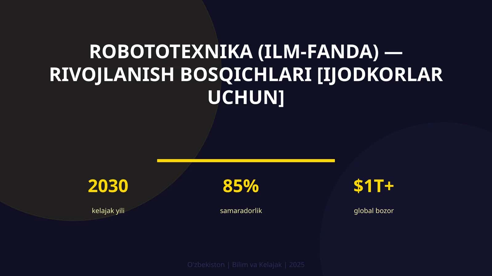 ROBOTOTEXNIKA (ILM-FANDA) — RIVOJLANISH BOSQICHLARI [IJODKORLAR UCHUN]