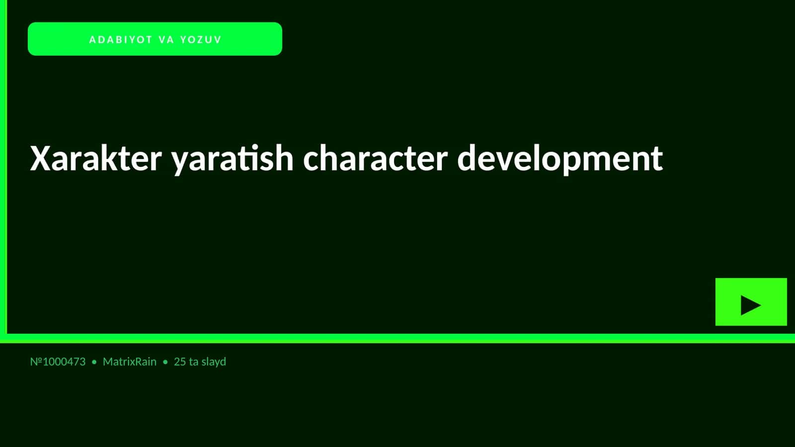 Xarakter yaratish character development
