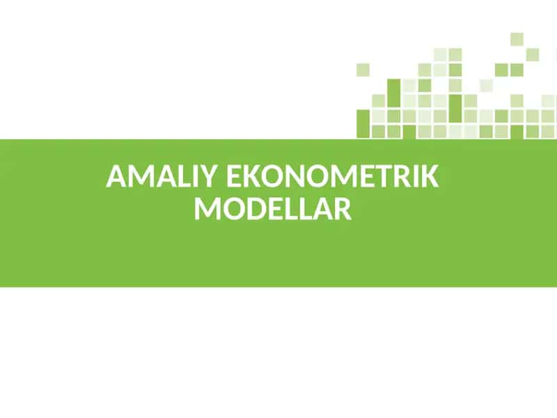 AMALIY EKONOMETRIK MODELLAR