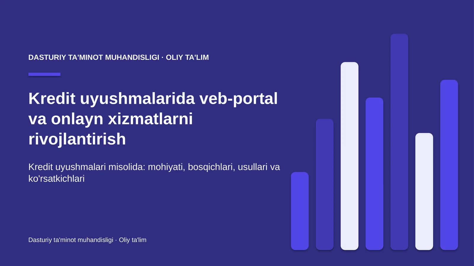 Kredit uyushmalarida veb-portal va onlayn xizmatlarni rivojlantirish