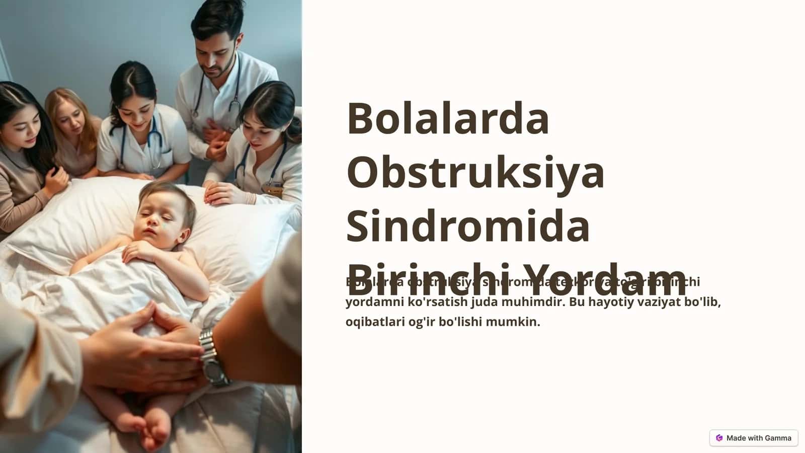Bolalarda Obstruksiya Sindromida Birinchi Yordam