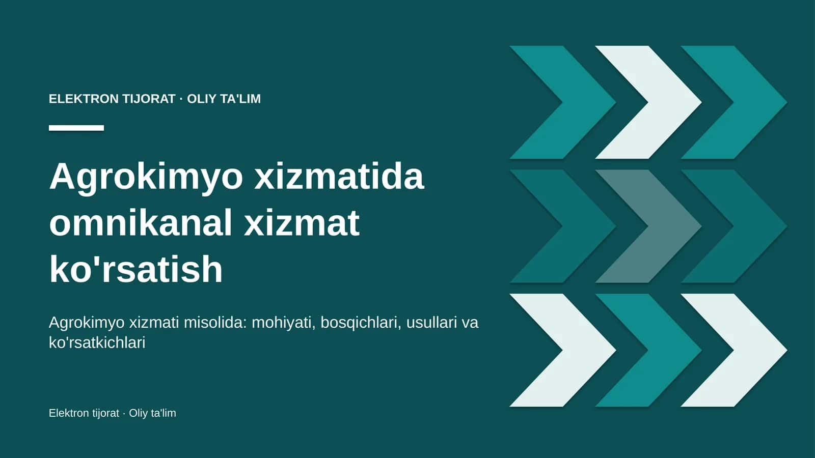[Agrokimyo xizmatida omnikanal xizmat ko'rsatish]