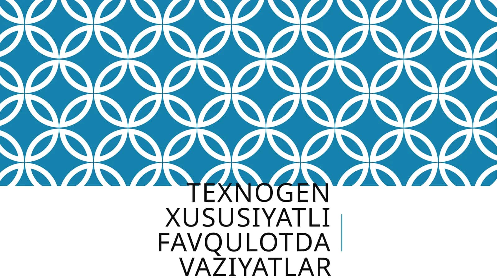 Texnogen xususiyatli favqulotda vaziyatlar
