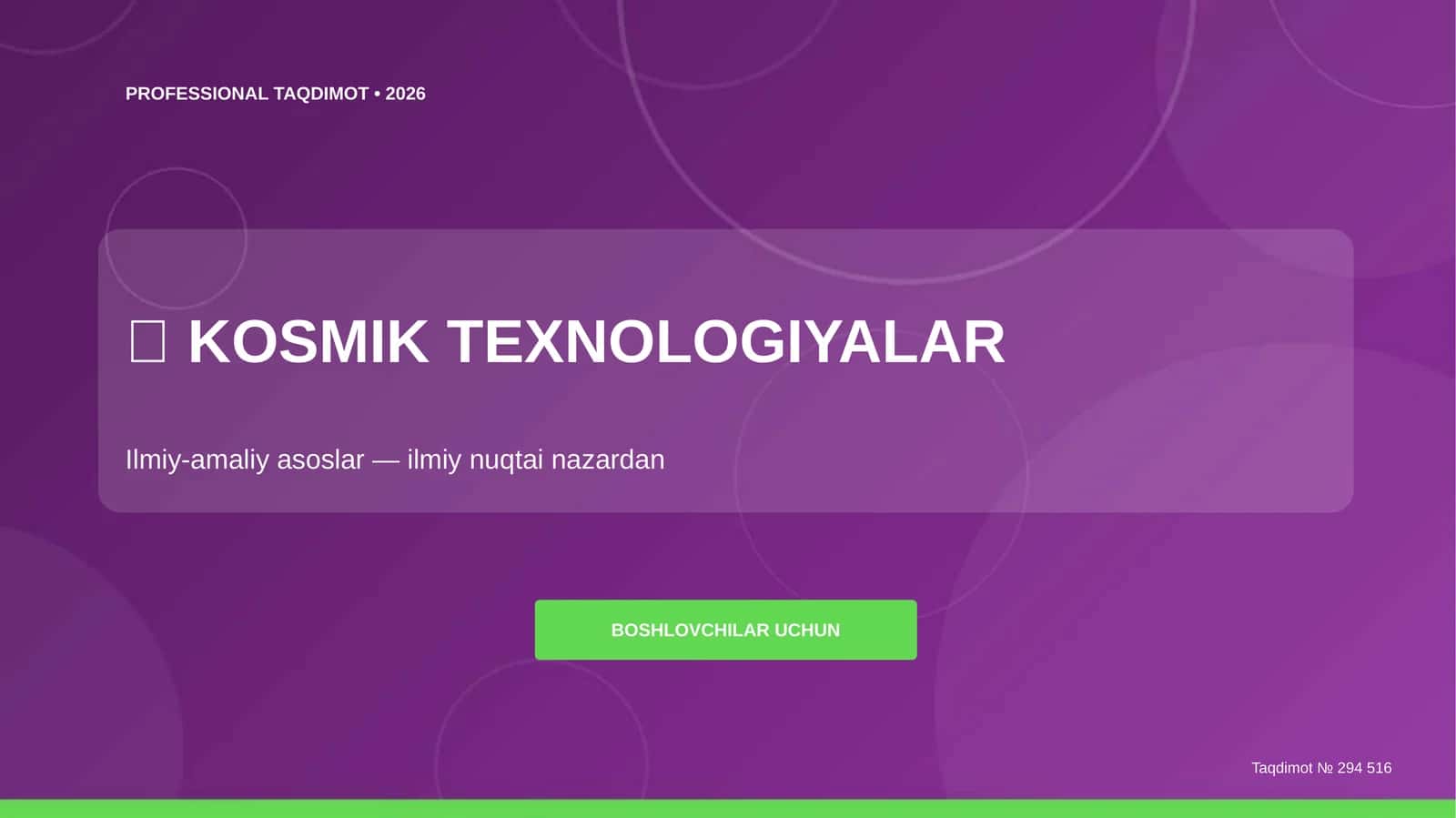 PROFESSIONAL TAQDIMOT • 2026