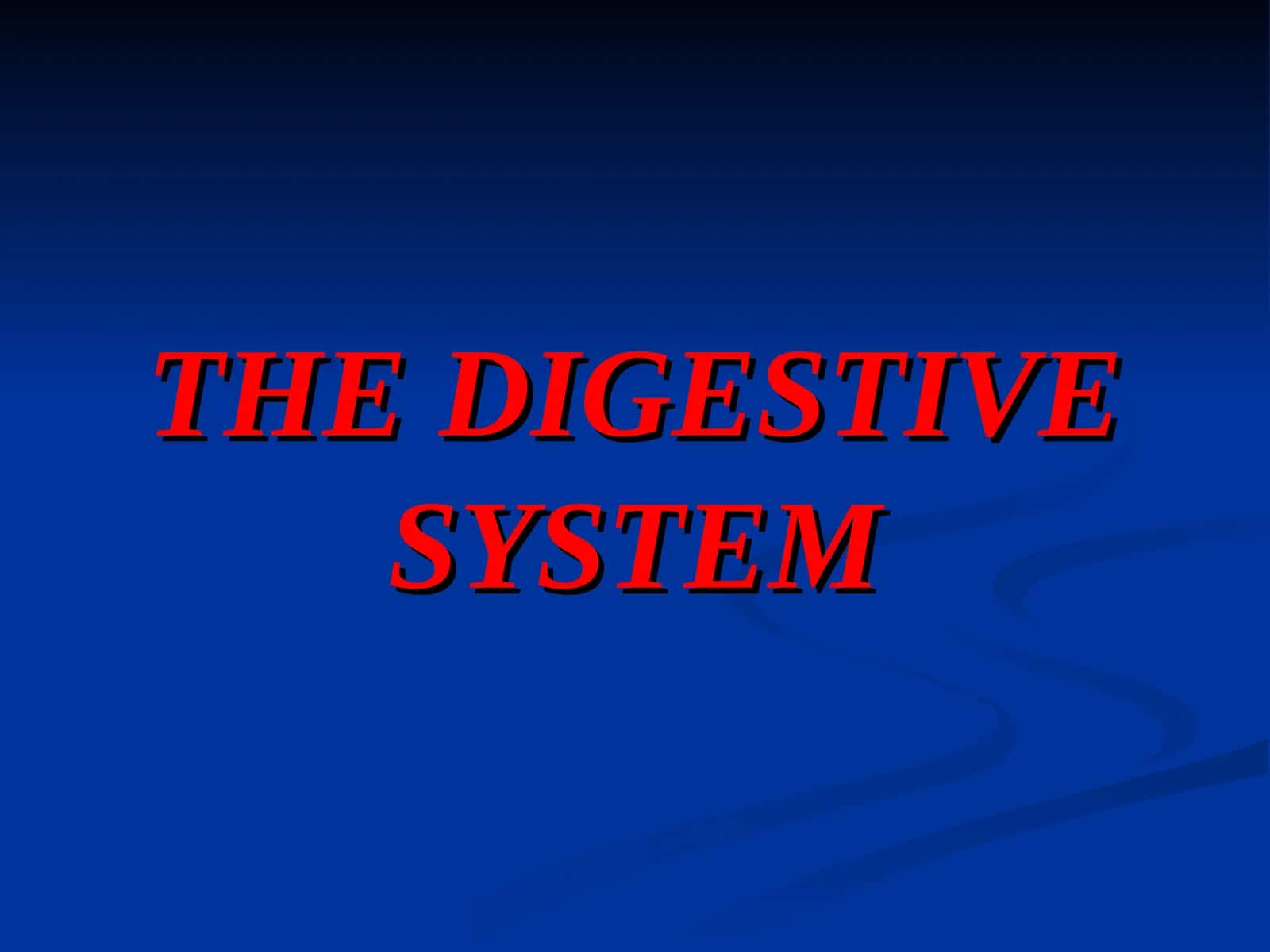 THE DIGESTIVE SYSTEM