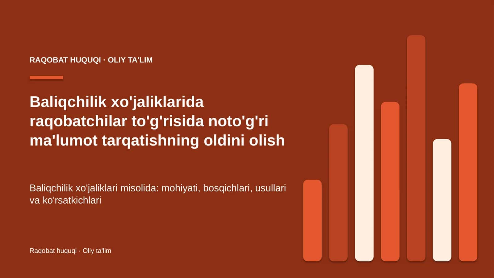 Raqobat huquqi · Oliy ta'lim