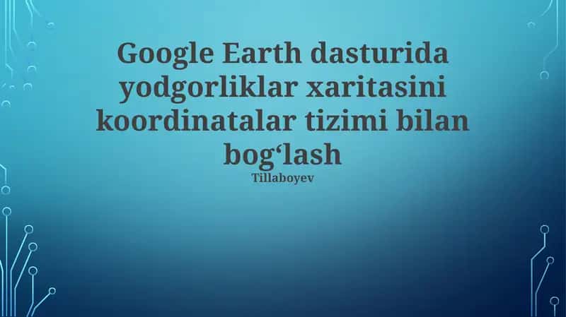 Yodgorlik Xaritalash Asoslari