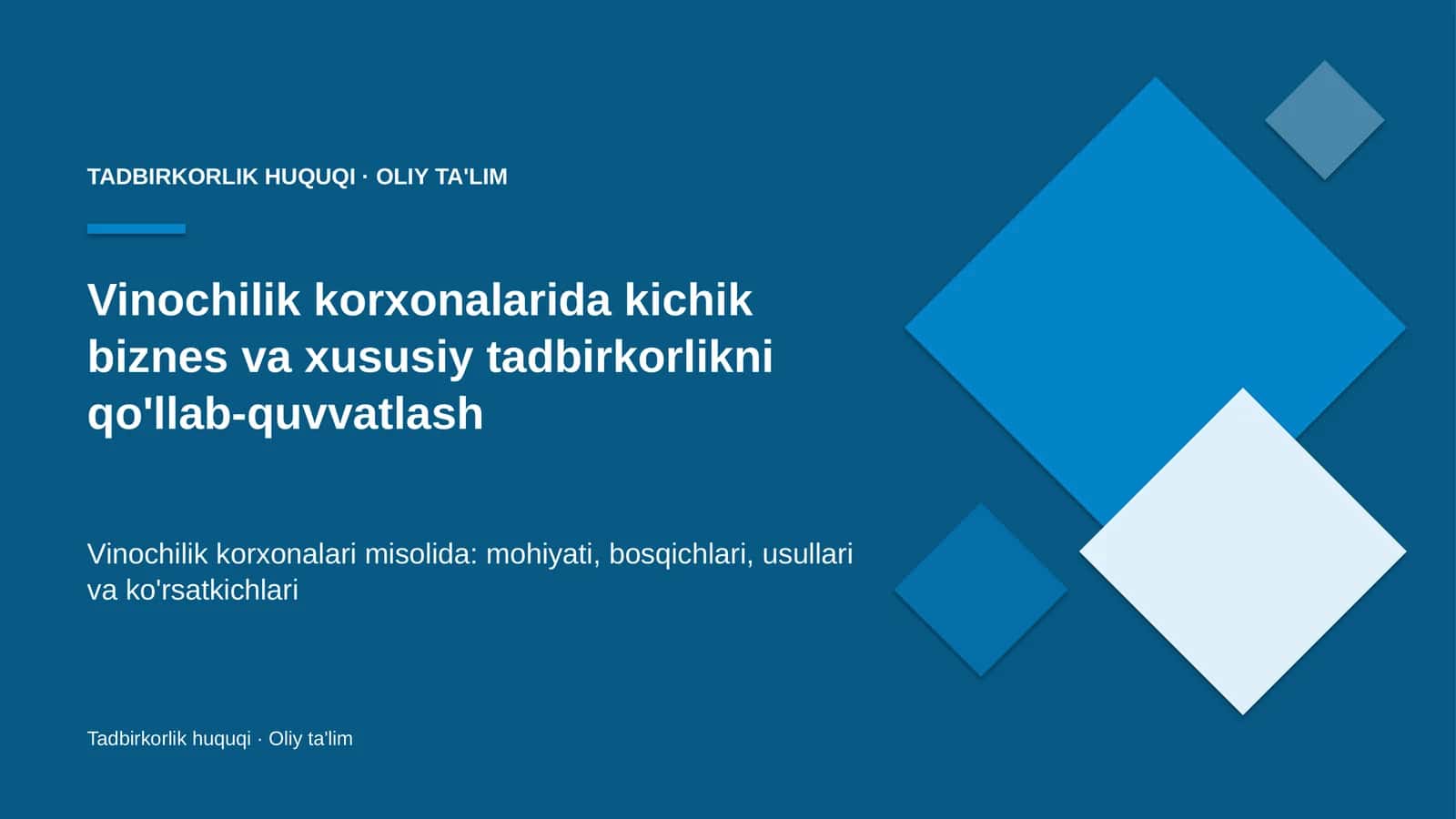 vinochilik korxonalarida kichik biznes va xususiy tadbirkorlikni qo'llab quvvatlash 4926