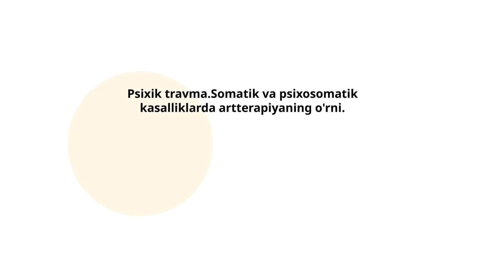 Psixik travma va uning oqibatlari