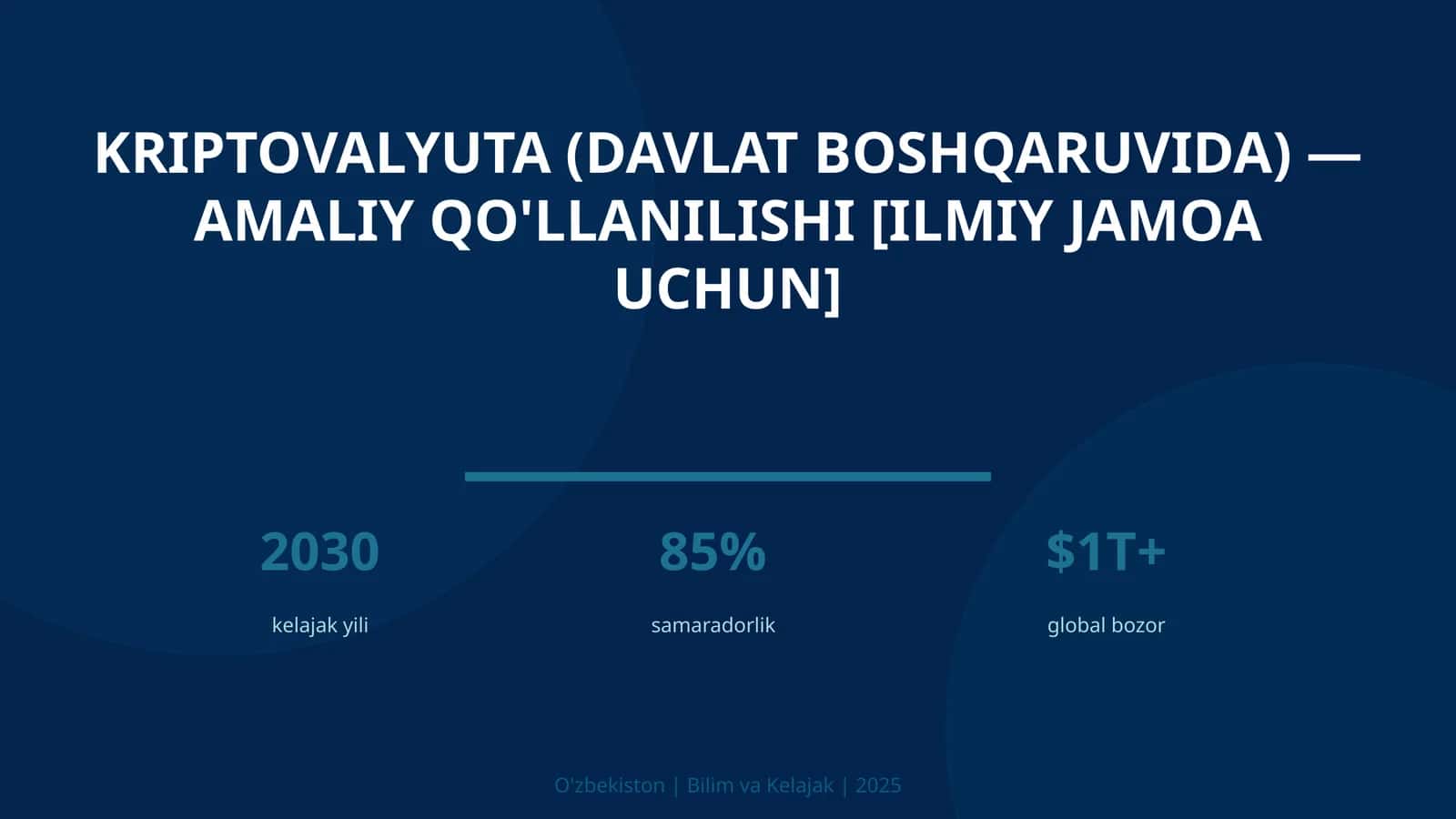 Kriptovalyuta (davlat boshqaruvida) — amaliy qo'llanilishi [ilmiy jamoa uchun]