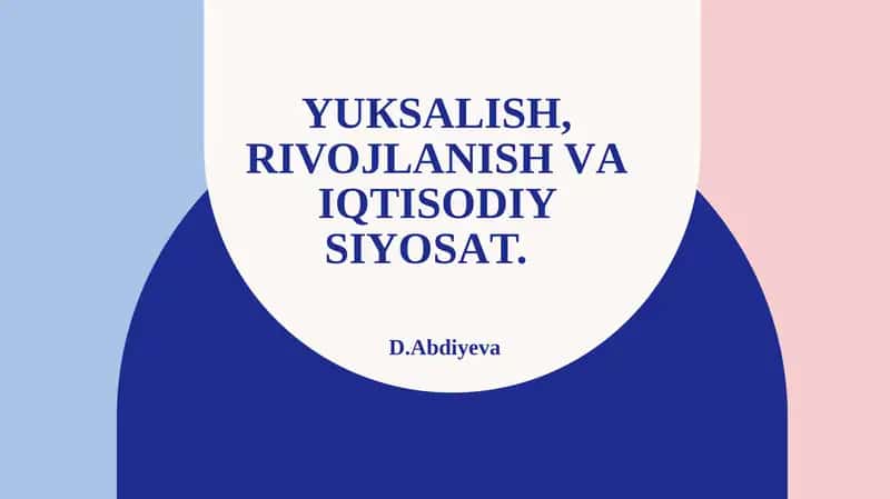 IQTISODIY RIVOJLANISH