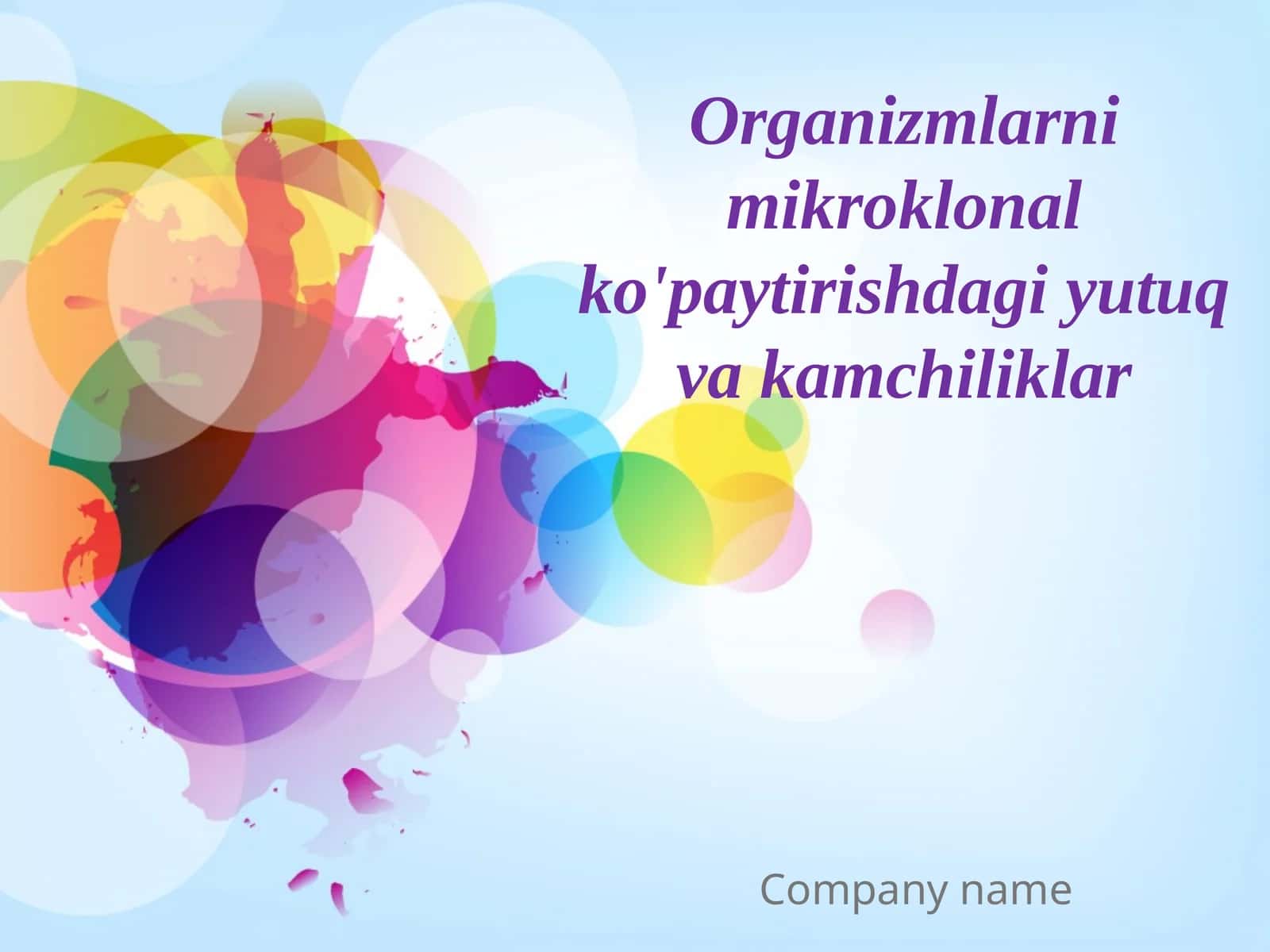 Organizmlarni mikroklonal ko'paytirishda giyutuq vakamchiliklar