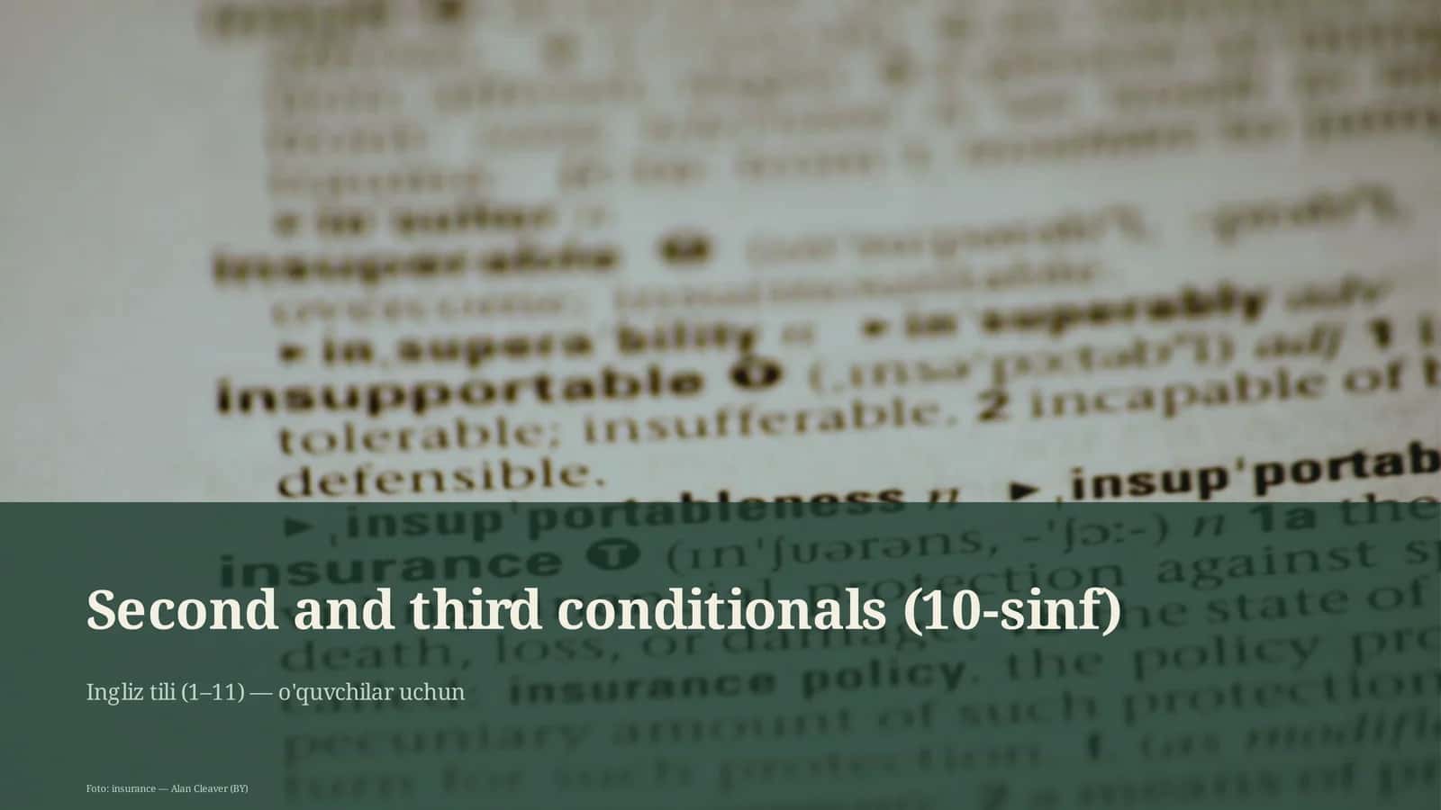 Second and third conditionals (10-sinf)
