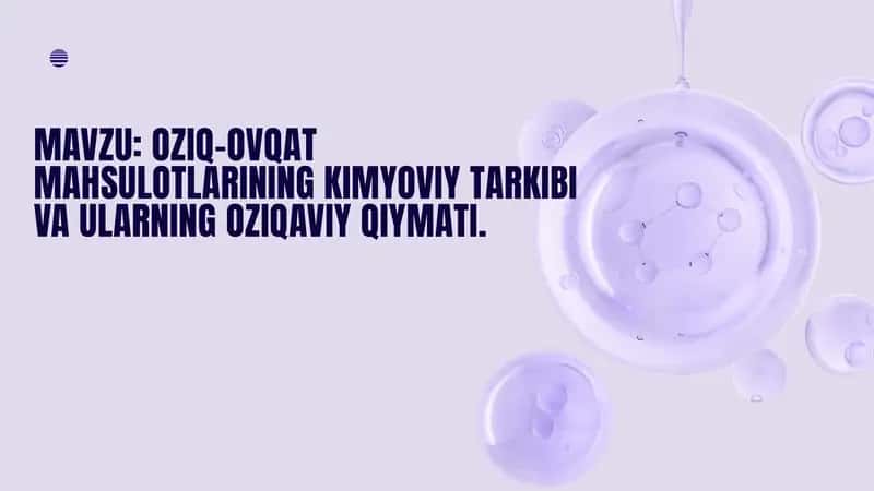 Oziq ovqat mahsulotlarining kimyoviy tarkibi