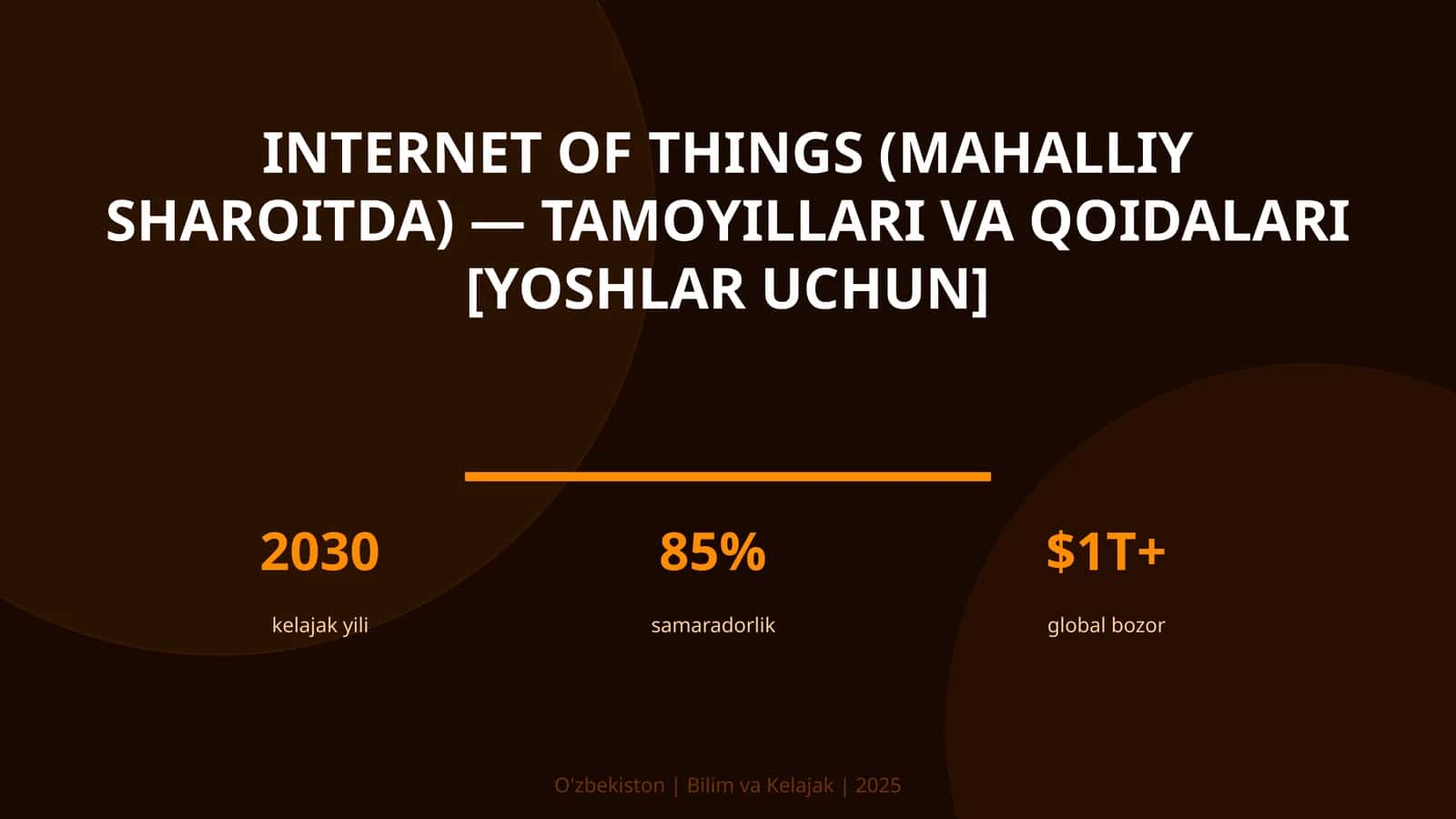 INTERNET OF THINGS (MAHALLIY SHAROITDA) — TAMOYILLARI VA QOIDALARI [YOSHLAR UCHUN]