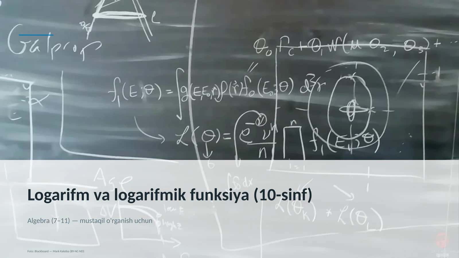 Logarifm va logarifmik funksiya (10-sinf)