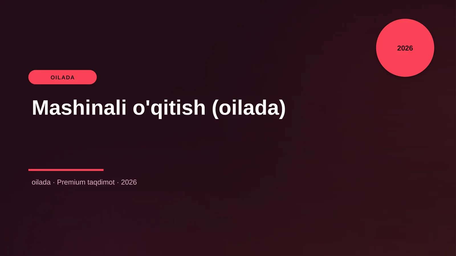 Mashinali o'qitish (oilada)