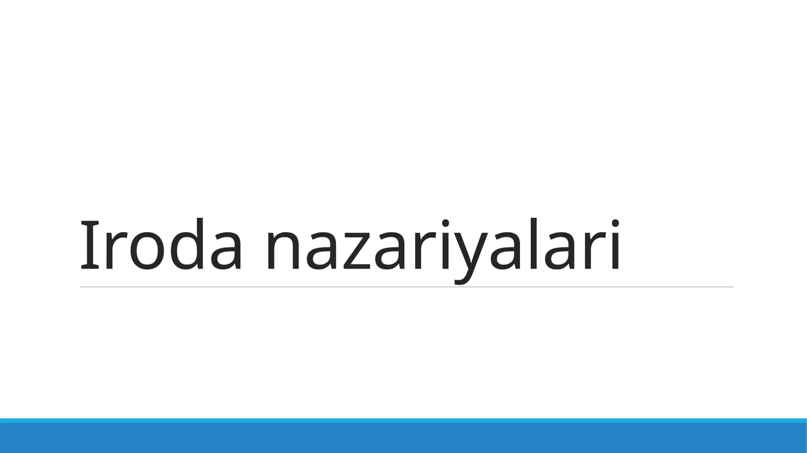 Iroda nazariyalari