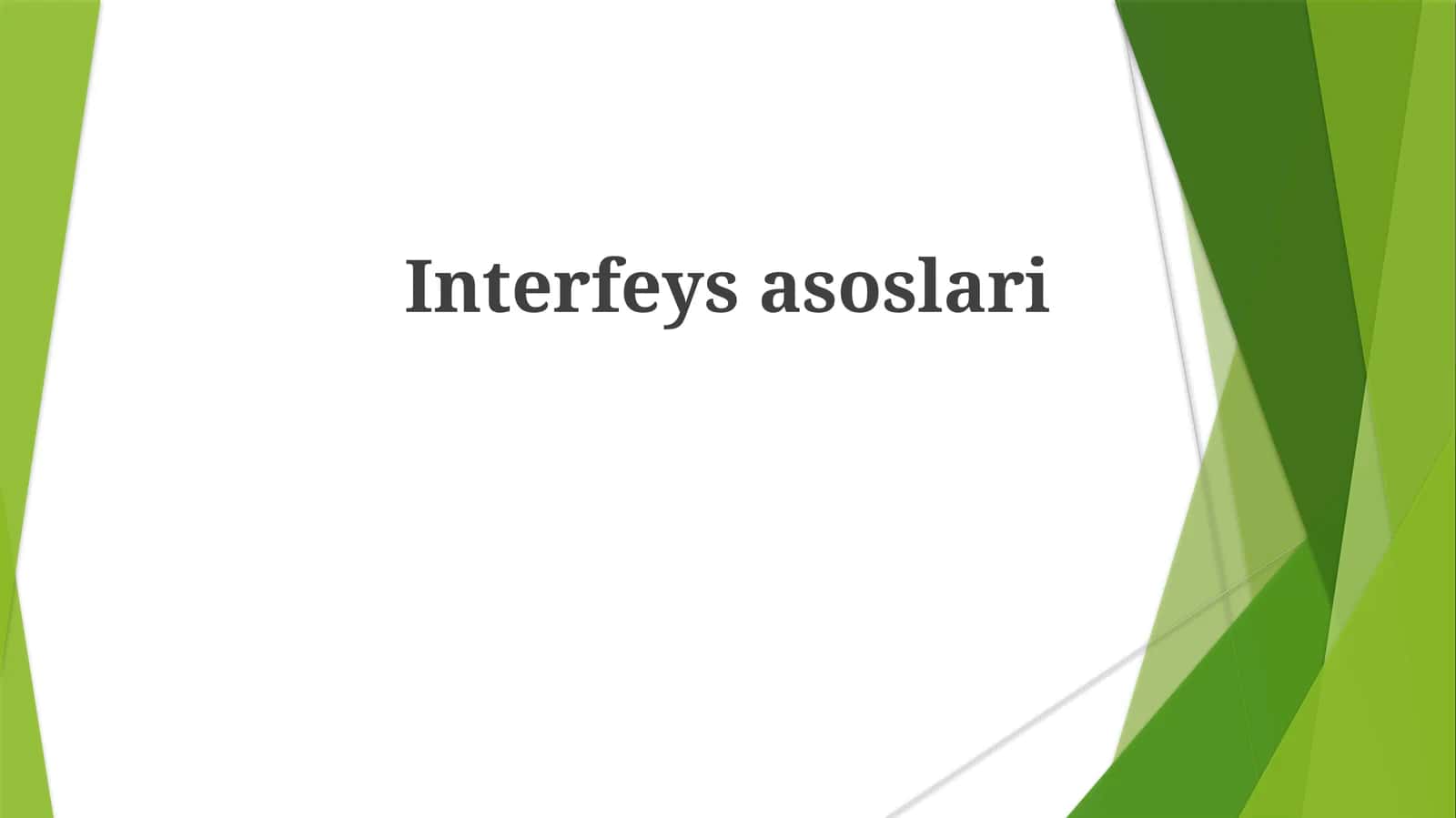 Interfeys asoslari