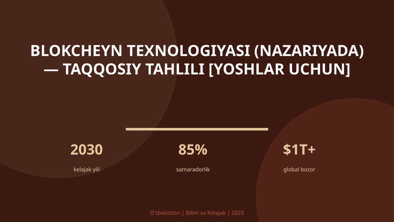 Blokcheyn texnologiyasi (nazariyada) — taqqosiy tahlili [yoshlar uchun]