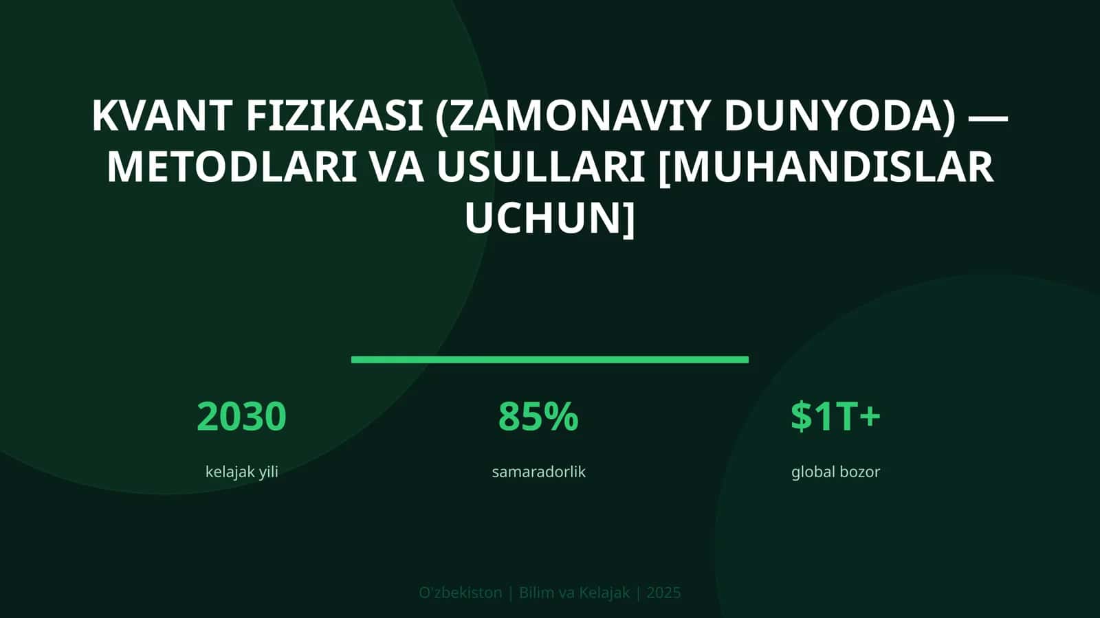 Kvant fizikasi (zamonaviy dunyoda) — metodlari va usullari [muhandislar uchun]