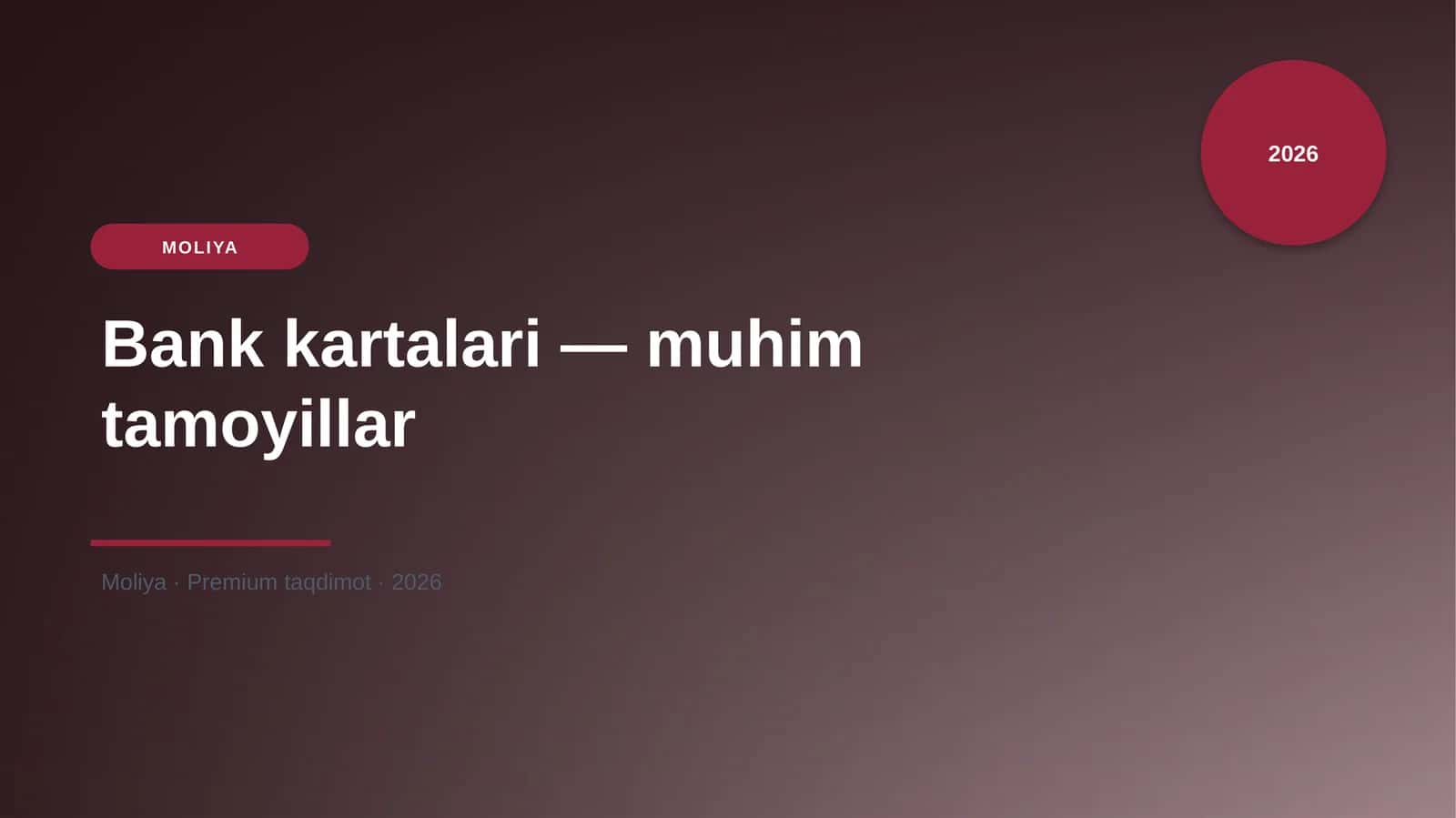 Bank kartalari — muhim tamoyillar