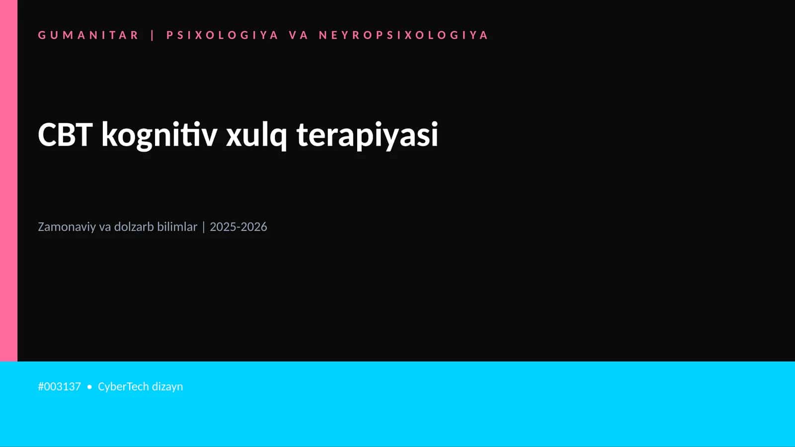 CBT kognitiv xulq terapiyasi
