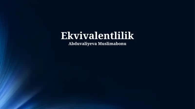 Matematik ekvivalentlilik