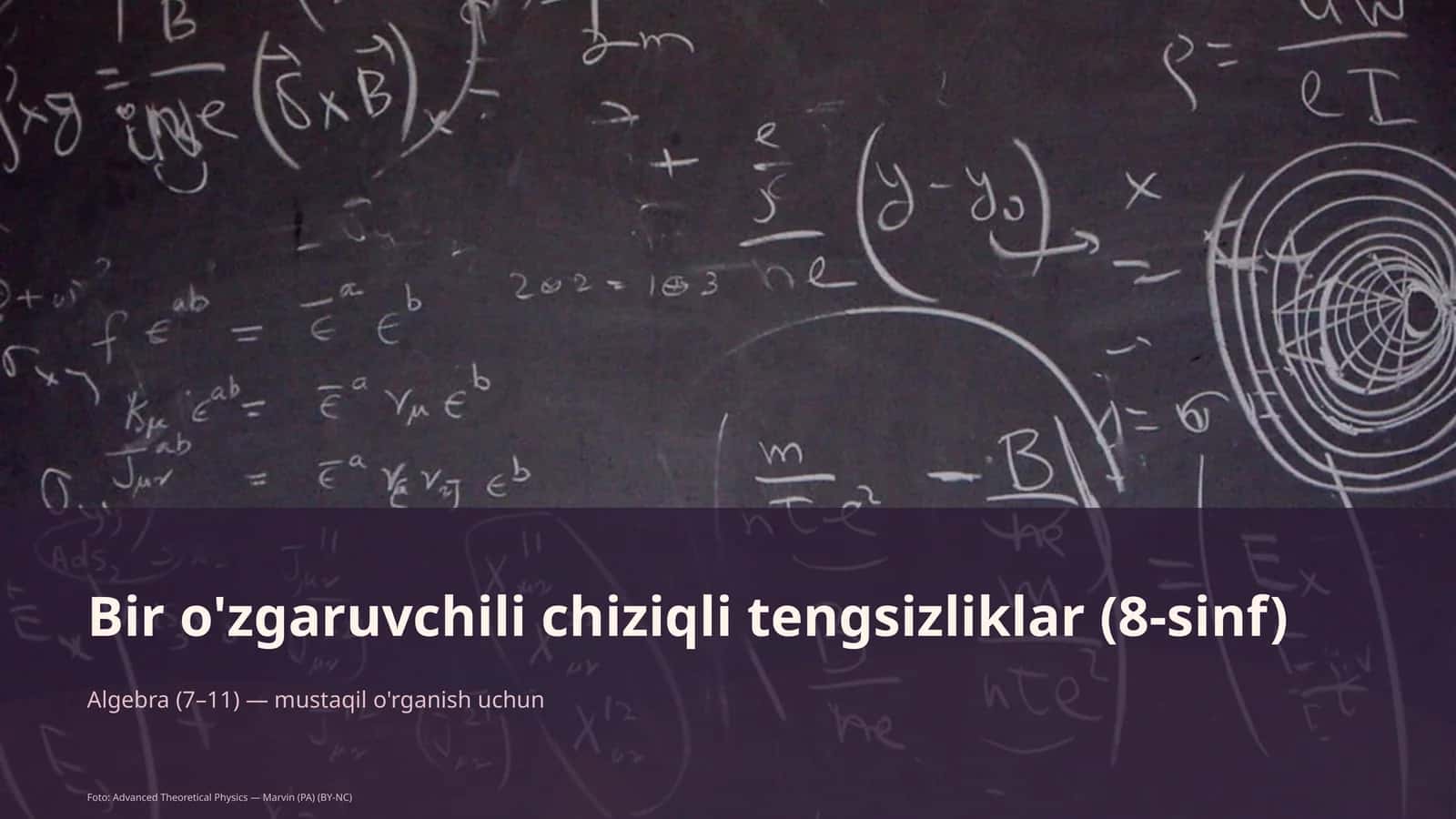 Algebra (7–11) — mustaqil o'rganish uchun
