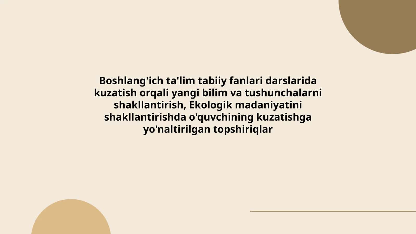 Boshlang'ich ta'lim tabiiy fanlari darslarida